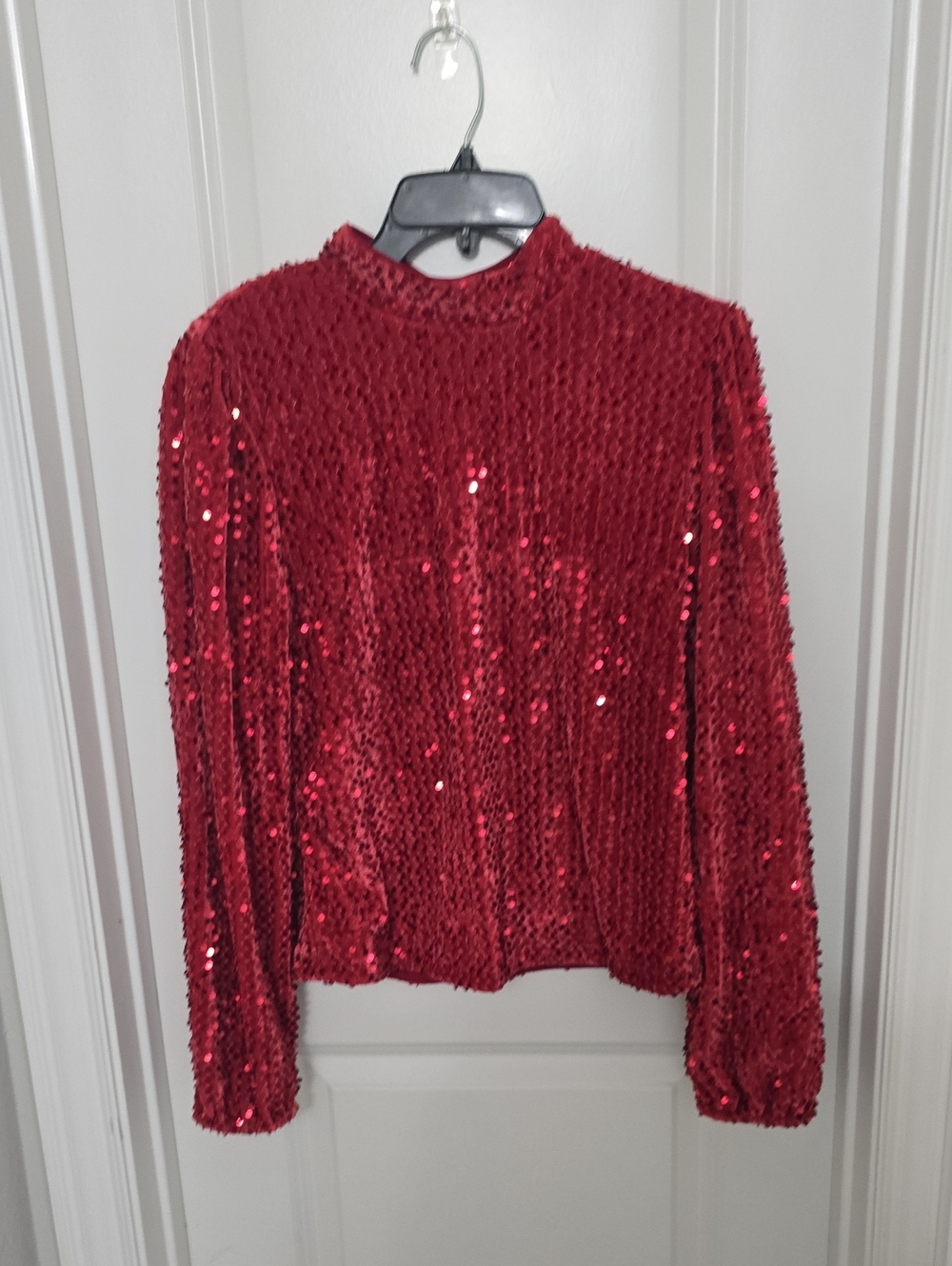 Sanctuary Red Sequin Long-Sleeve Top - Picture 1 of 3